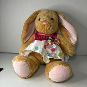 2013 BUILD A BEAR Workshop Bunny Rabbit Pawlette Easter Dress15" Plush BABW